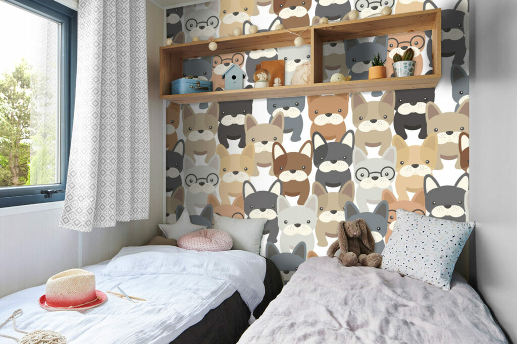 livraison gratuites fresque collection autocollant intissé pop créatif chien mignon personnalisé meilleur prix mobil-home chambre enfant fille garçon