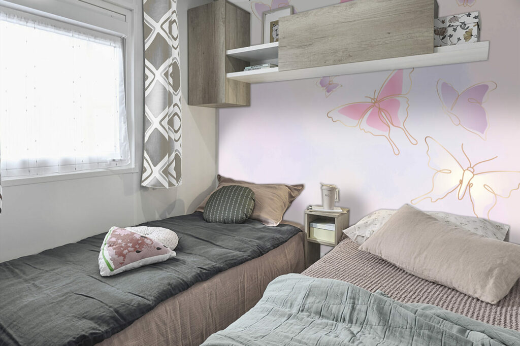 stickers mural repositionnable papillons abordable mobil-home - rose