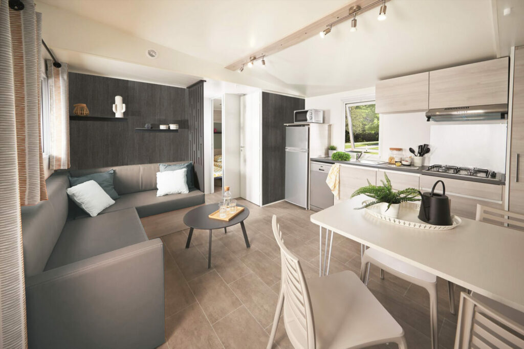 papier peint trompe l'oeil bois foncé personnalisable pas cher mobil-home