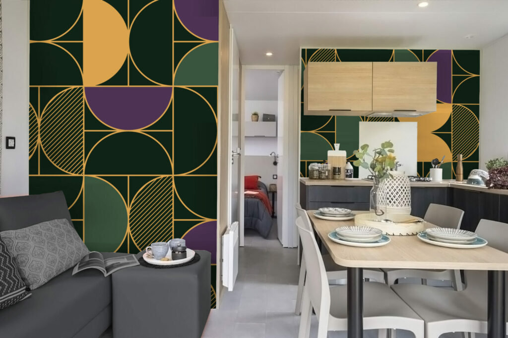 collection papier peint autocollant art déco sur-mesure pas cher pour mobil-home cuisine