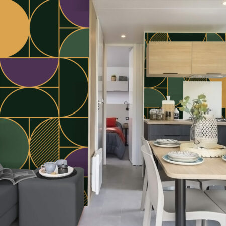 collection papier peint autocollant art déco sur-mesure pas cher pour mobil-home cuisine