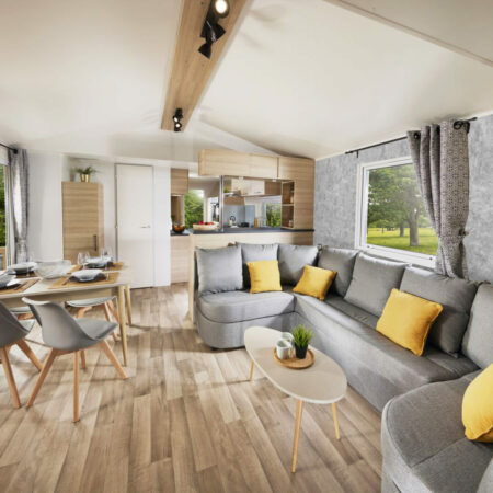 livraison gratuite papier peint mural repositionnable minimaliste imitation béton industriel personnalisable abordable mobil-home tiny house pièce de vie