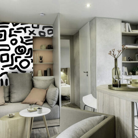 vente de collection murale abstraite tendance sur-mesure pas cher mobil-home - noir