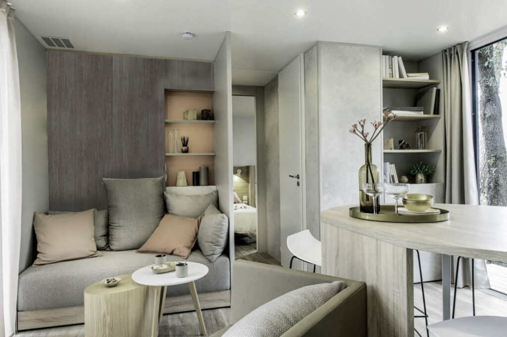 papier peint trompe l'oeil bois foncé personnalisable pas cher mobil-home