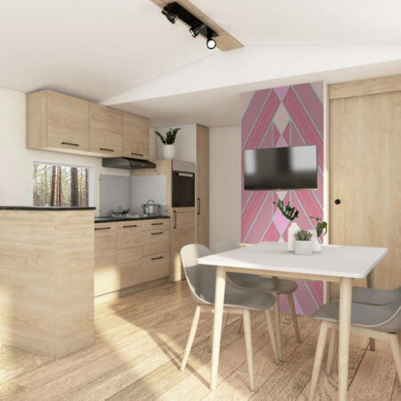 acheter papier vinyle imprimé mural géométrique rétro personnalisé abordable mobil-home salle de vie