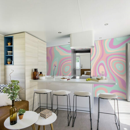 acheter tapisserie pré encollée panoramique colorée art déco originale sur-mesure prix abordable cuisine bar maison