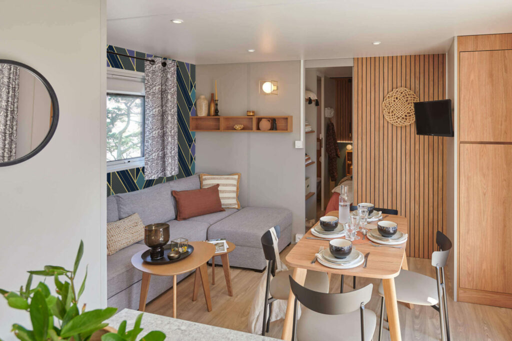 acheter papier vinyle imprimé mural géométrique rétro personnalisé abordable mobil-home salle à manger