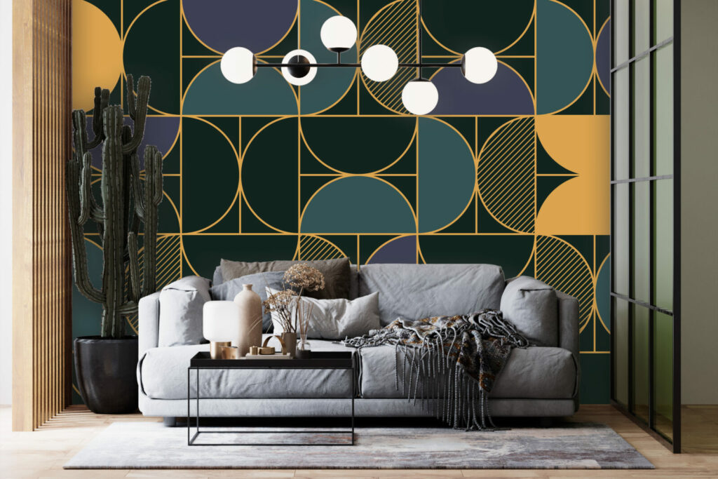 collection papier peint autocollant art déco sur-mesure pas cher pour salon maison