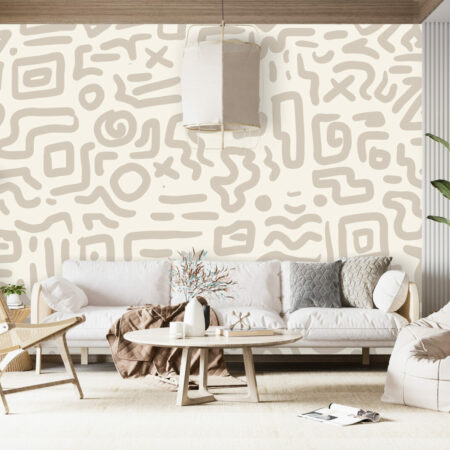 vente de collection murale abstraite tendance sur-mesure pas cher salon - beige