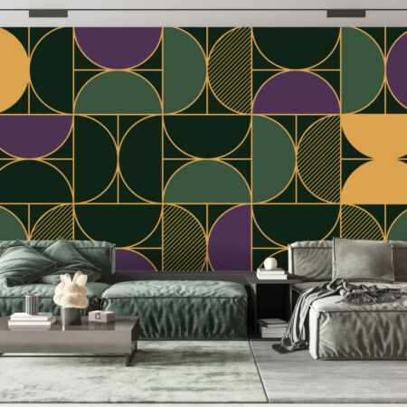 collection papier peint autocollant art déco sur-mesure pas cher pour salon détente