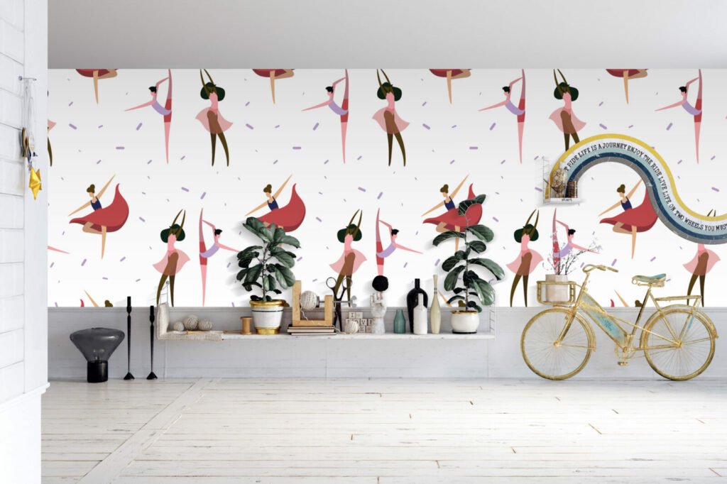 vente tapisserie pré encollée motif personnages danseurs pop sur-mesure meilleur prix maison pièce