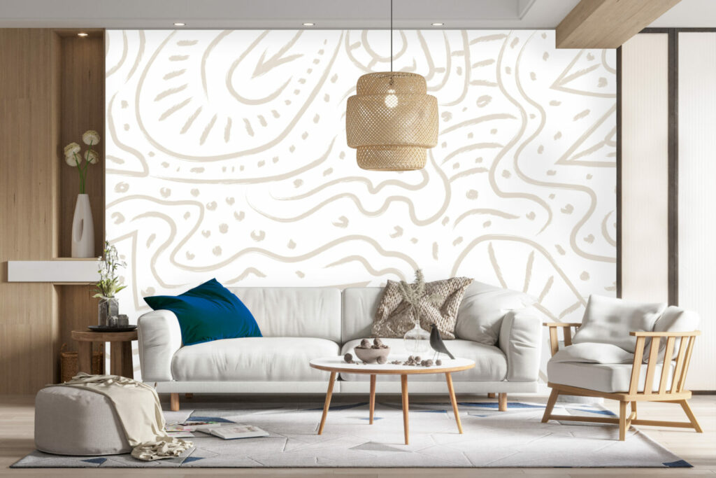 décors muraux style ethnique abstrait moins cher - beige