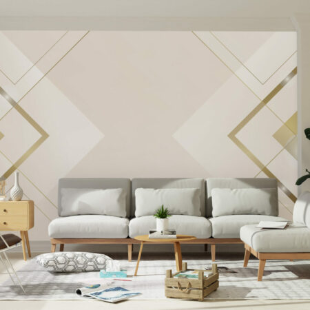 collection papier peint panoramique abstrait personnalisé salon - beige