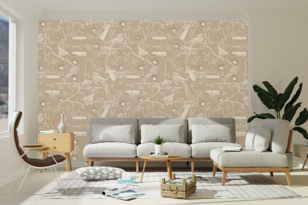 papier peint mural créatif oiseau du paradis livraison gratuite salon