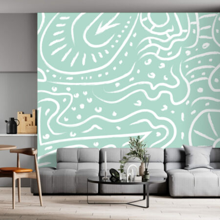 décors muraux style ethnique abstrait moins cher salon - vert