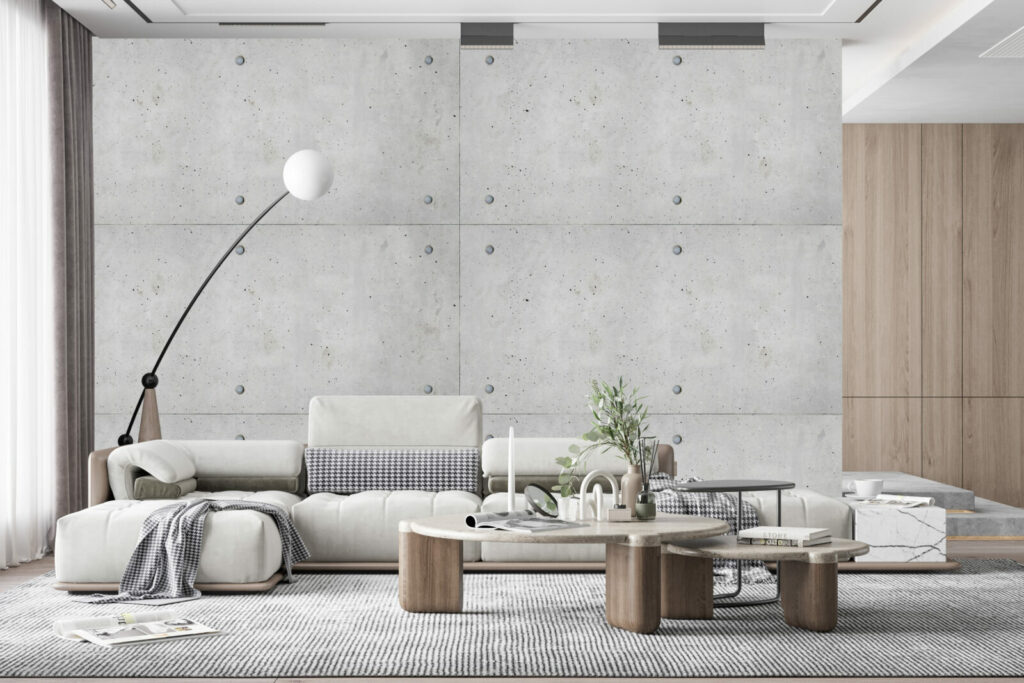 acheter papier peint collection repositionnable moderne imitation plaque béton personnalisable meilleur prix maison salon détente