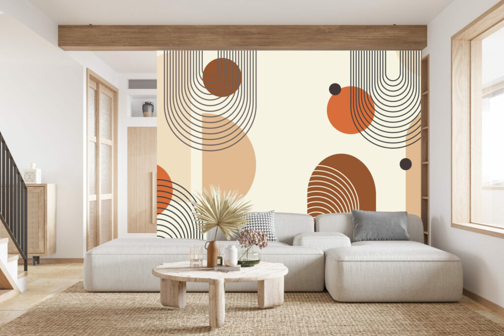 vente tapisserie autocollant boho modern art déco personnalisable qualitatif meilleur prix salon bord de mer