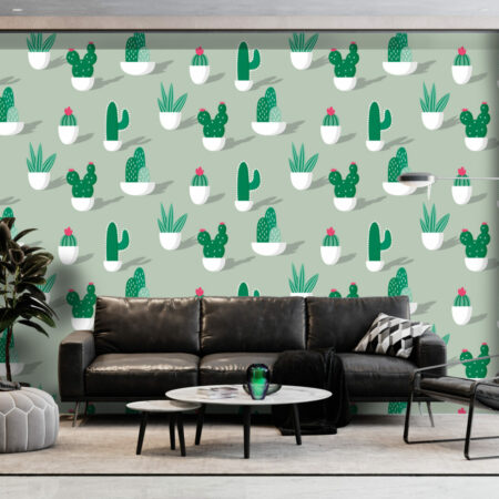 livraison gratuite fresque murale tapisserie repositionnable motif cactus et fleur Mexique sur-mesure meilleur prix maison salon