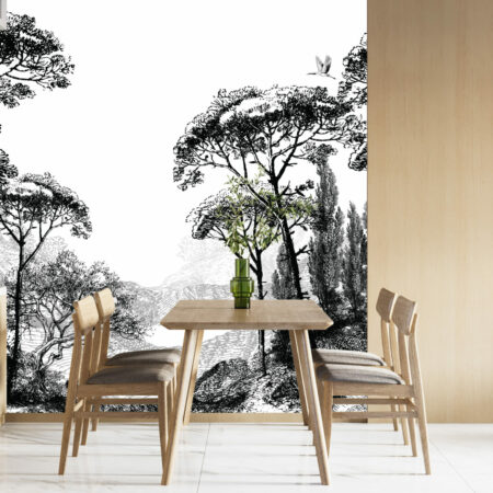 Plongez dans l'élégance intemporelle des côtes méditerranéennes avec notre papier peint panoramique 