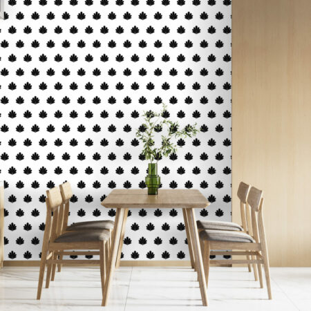 Papier peint motif coquillage luxe haut de gamme salle à manger - noir