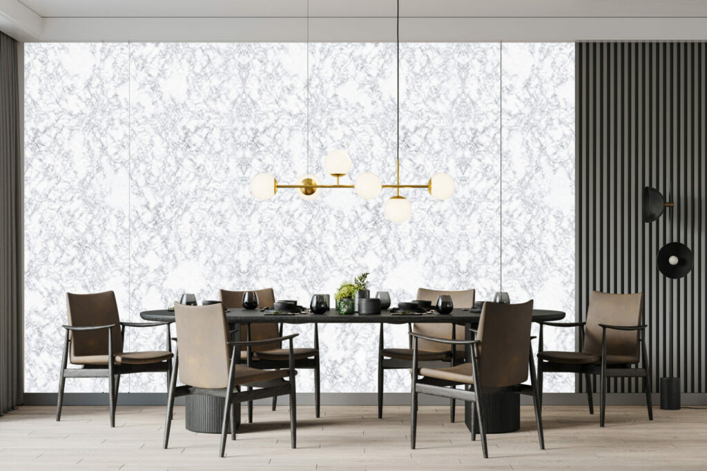 Stickers murales repositionnable imitation marbré luxueux pas cher salle à manger