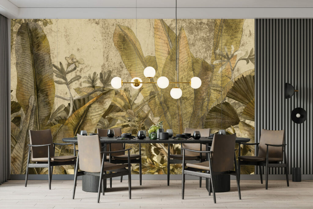 tapisserie panoramique tropical jungle tendance personnalisable petit prix salle à manger