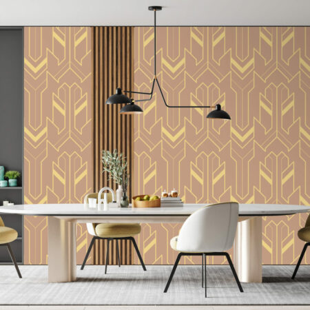 décoration murale géométrique moderne pas cher salle à magner - beige or