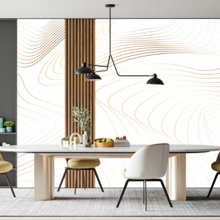 tapisserie intissé tendance minimaliste de ligne et ondulation pas cher salle à manger