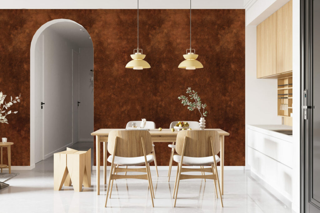 Collection décoration mural imitation métal rouillé haut de gamme salle à manger