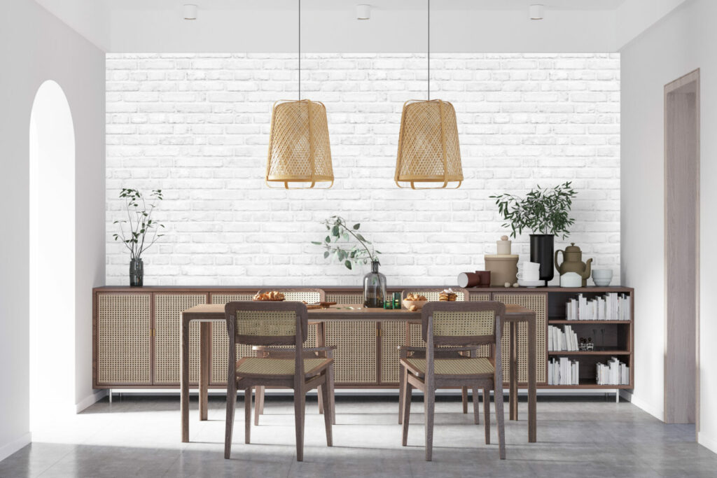 vente papier peint stickers mural imitation brique design industriel sur-mesure haut de gamme maison salle à manger