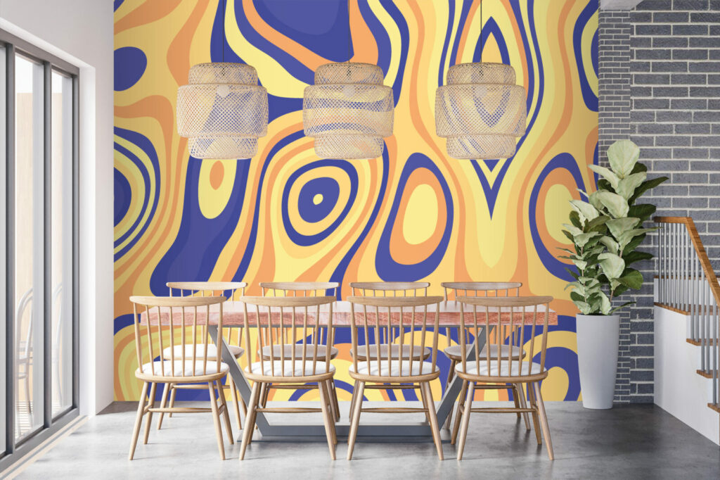 acheter tapisserie pré encollée panoramique colorée art déco originale sur-mesure prix abordable salle à manger maison