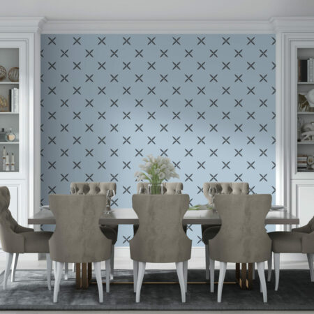 Papier peint imprimé floral bon marché salle à manger - bleu