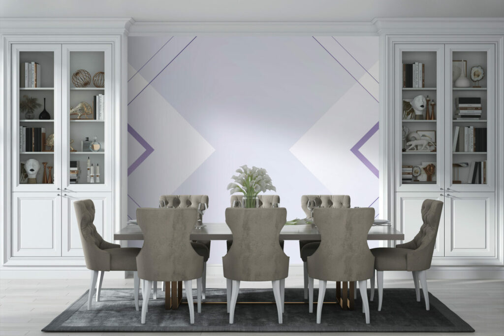 collection papier peint panoramique abstrait personnalisé salle à manger - violet