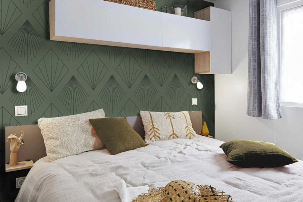 Décoration murale design art déco géométrique pas cher - kaki