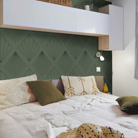 Décoration murale design art déco géométrique pas cher - kaki