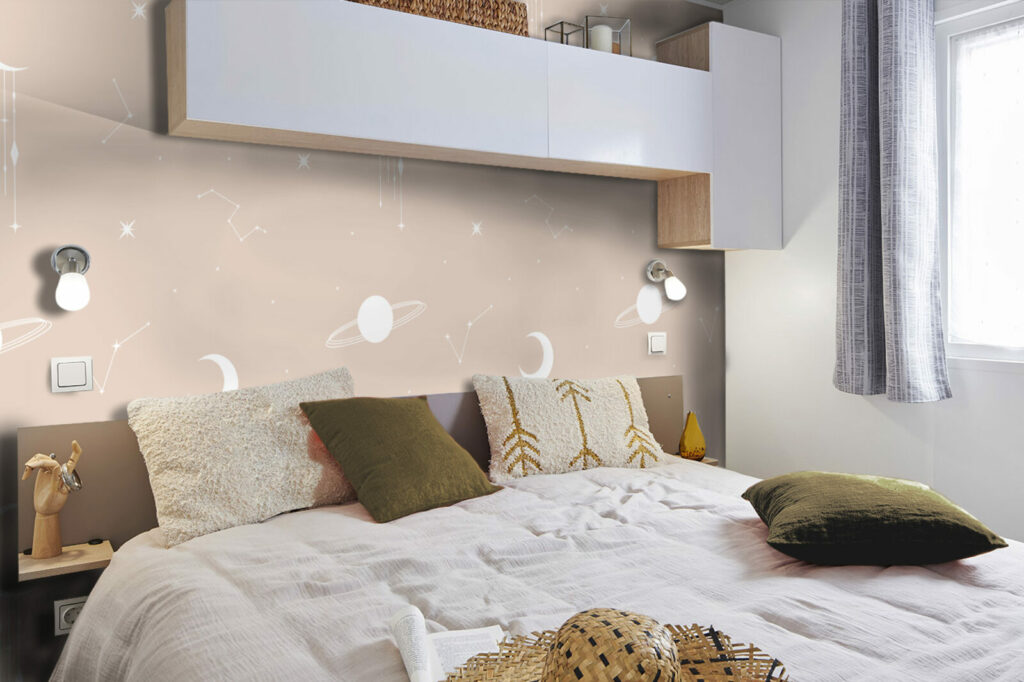 Créations murales personnalisable Galaxy intemporel pas cher - beige - mobil home
