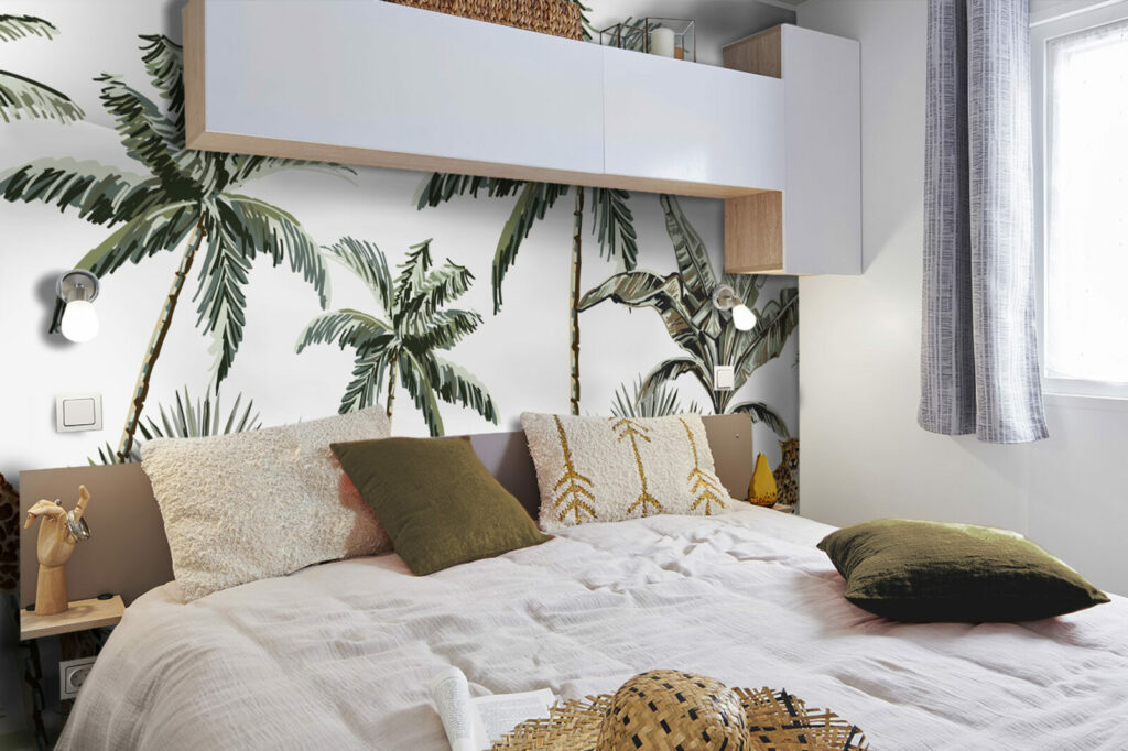 acheter collection tapisserie repositionnable vintage rétro jungle personnalisable pas cher mobil home