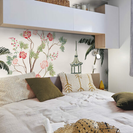 acheter collection tapisserie repositionnable vintage rétro jungle personnalisable pas cher chambre mobil home