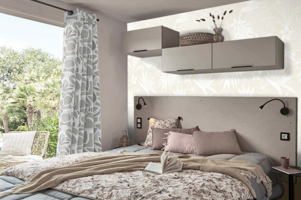 tapisserie à encoller pleine de douceur et design sur mesure livraison rapide chambre parentale beige