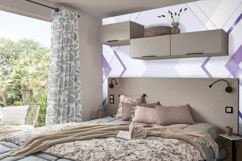 collection papier peint panoramique abstrait personnalisé chambre adulte mobil home - rose