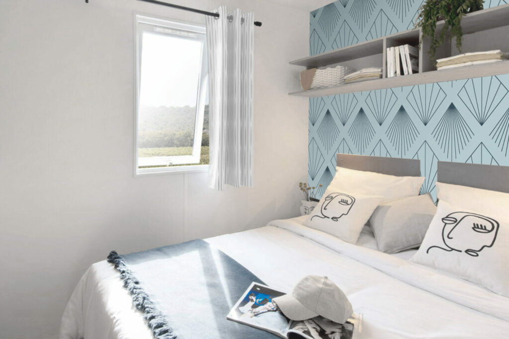 Décoration murale design art déco géométrique pas cher - bleu