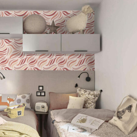 acheter une tapisserie pas cher motif floral abstrait - rose