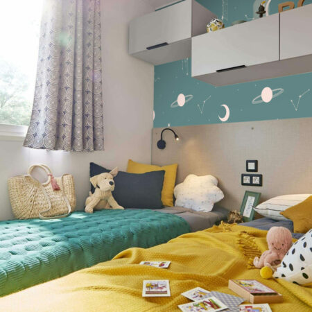 tapisserie pré encollé Galaxy intemporel pas cher - mobil home - vert