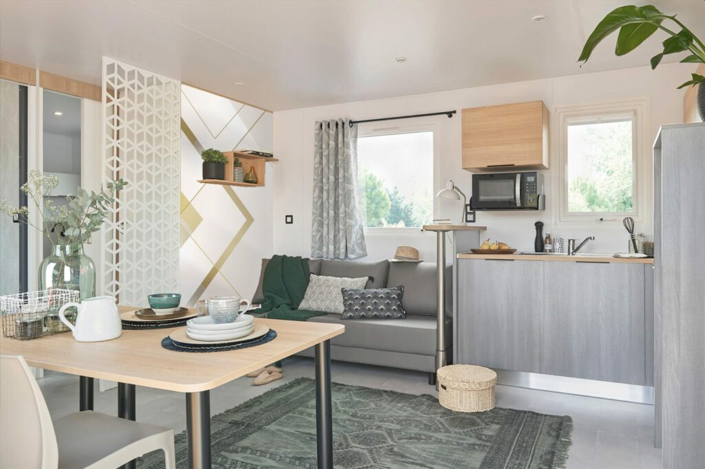 collection papier peint panoramique abstrait personnalisé chambre adulte mobil home - beige