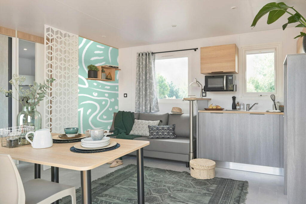 décors muraux style ethnique abstrait moins cher mobil-home vert