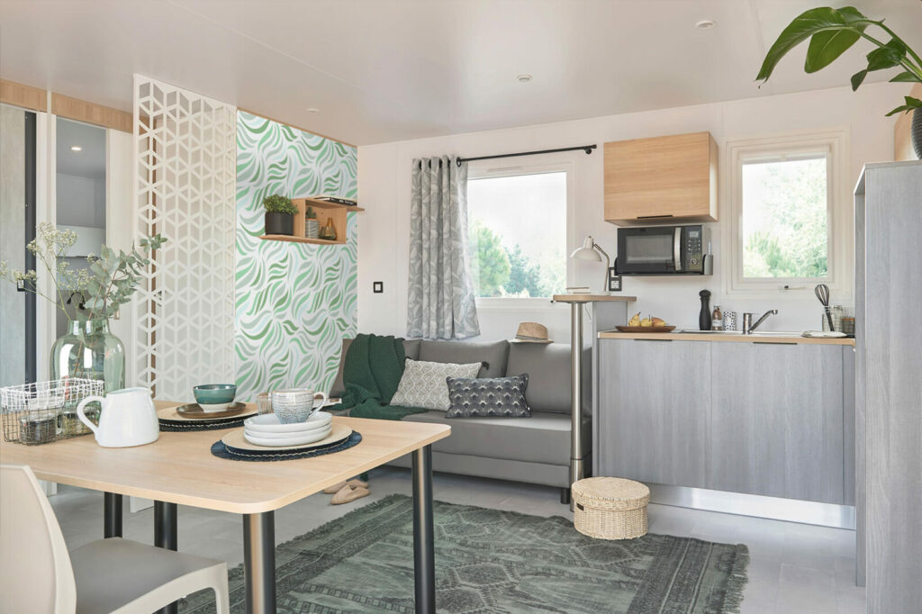 acheter une tapisserie pas cher motif floral abstrait - vert