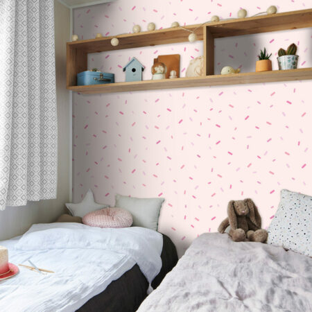 tapisserie pré encollé vintage motif confettis pop personnalisable pas cher chalet mobil home