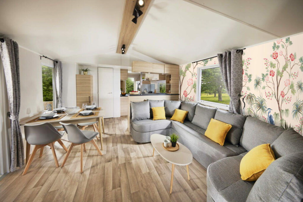 décoration murale style japendi floral tendance pas cher salon de mobil home