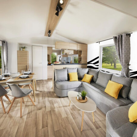 Papier peint à encoller panoramique tendance vagues personnalisée pas cher mobil home salle à manger noir