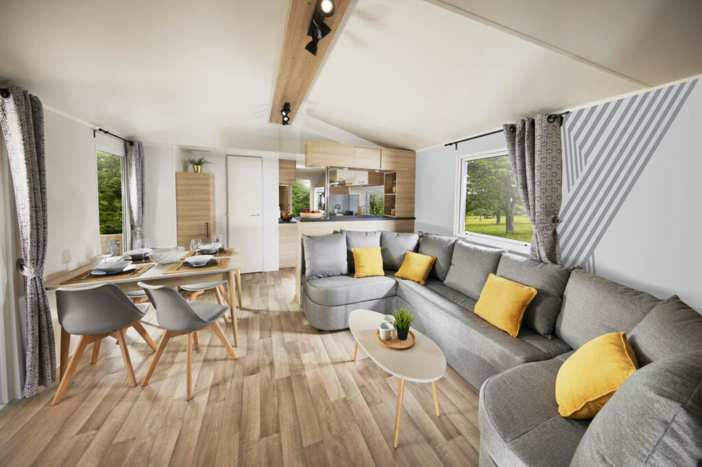 Tapisserie repositionnable personnalisée - géométrique -pas cher - mobil home - gris